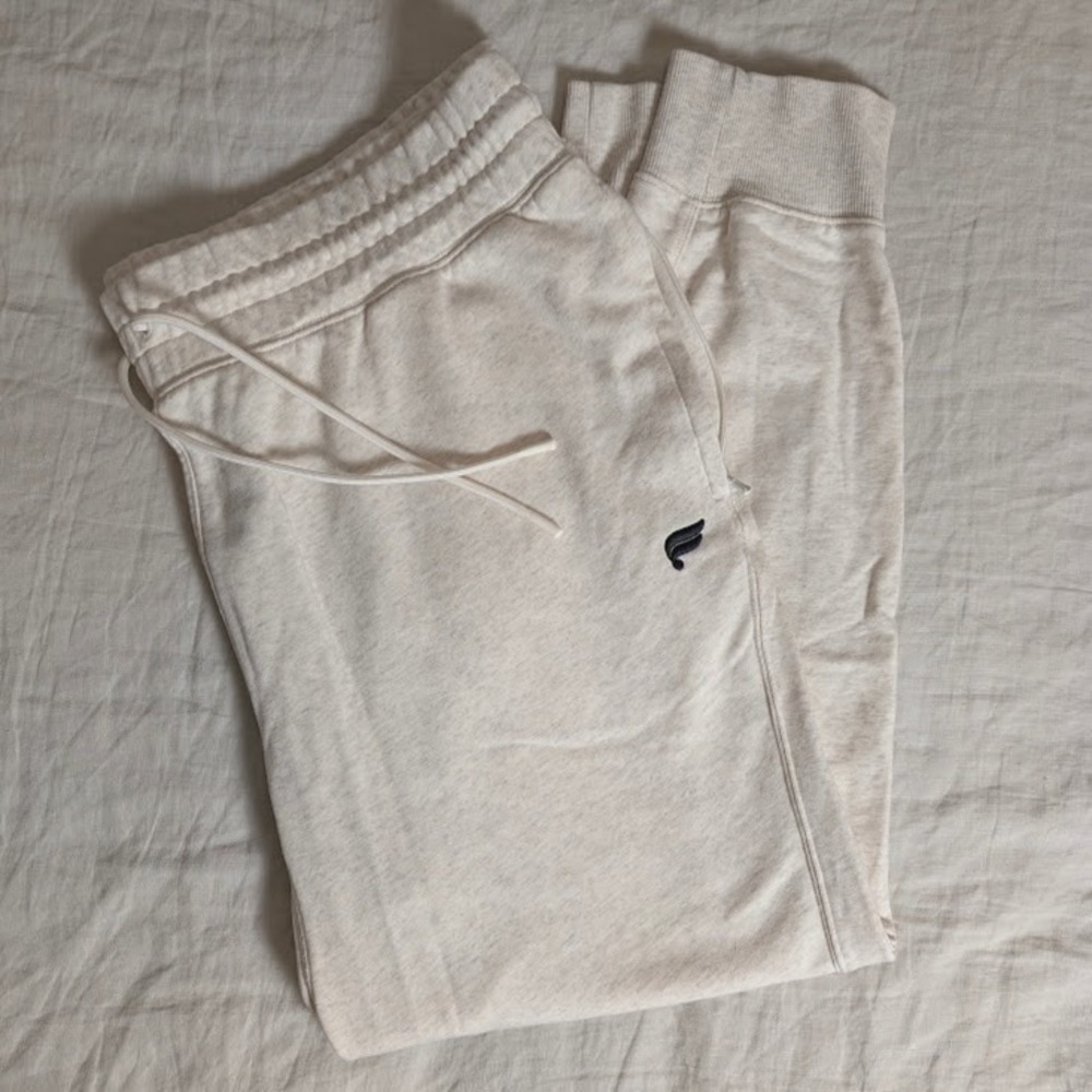 Fabletics Go To Joggers Men's 2X Bone Heather Zipper Pockets EUC